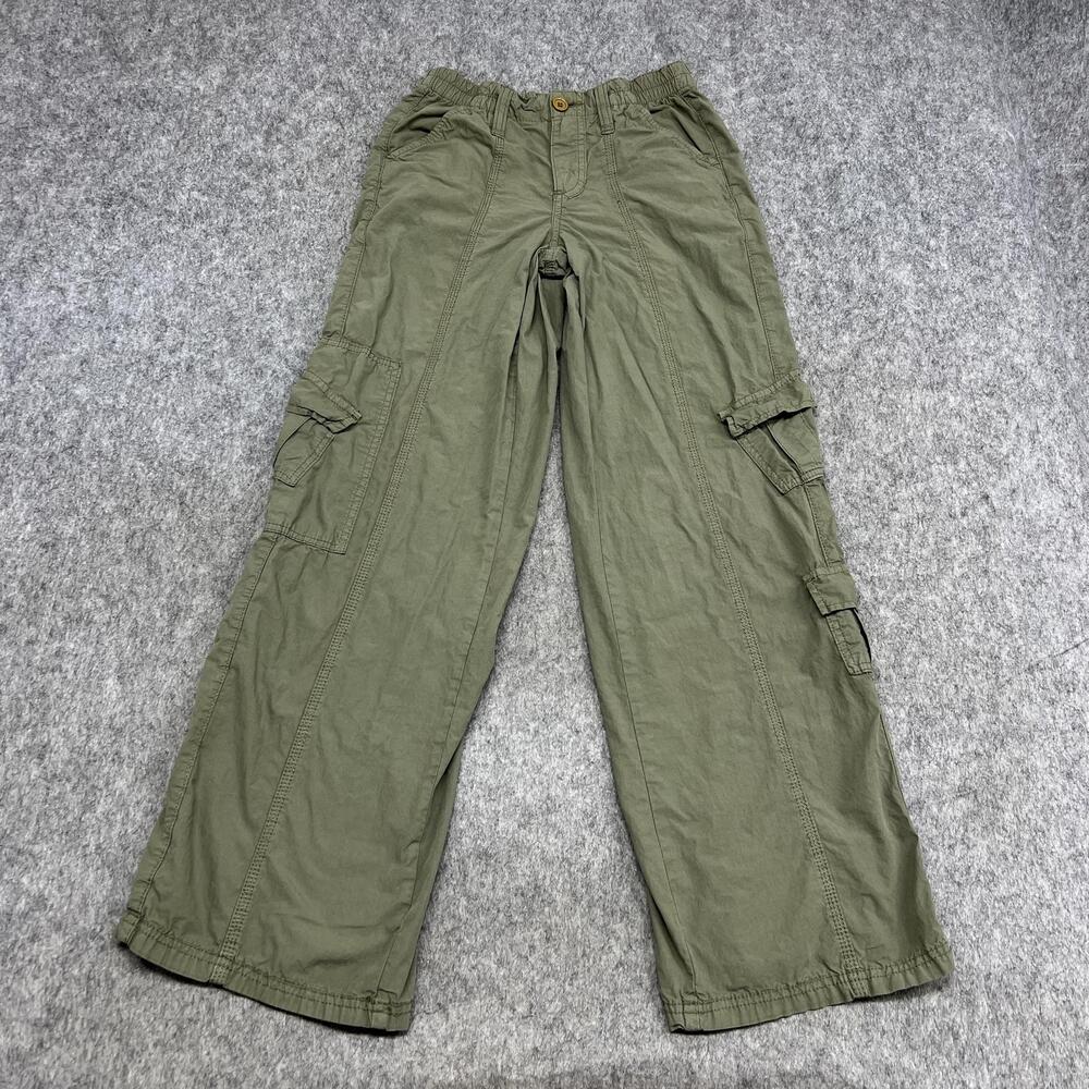 BDG Pants Womens XXS Green Y2K Cargo Wide Leg Relaxed Elastic Waist Pockets